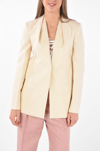 Single-breasted Hidden Fastening Blazer with Flush Pockets