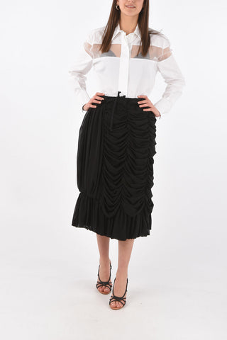 Gonna Midi con Design Drappeggiato