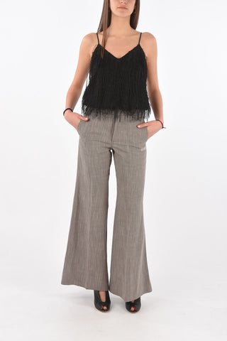 Draped Split Palazzo Pants