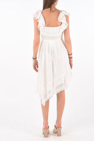 Cold-shoulder Asymmetric TIMORIA Sangallo Dress