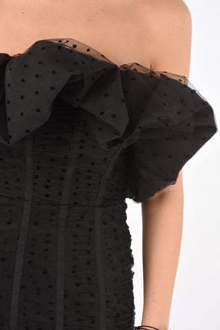 Sleeveless Polka Dot Tulle Minidress