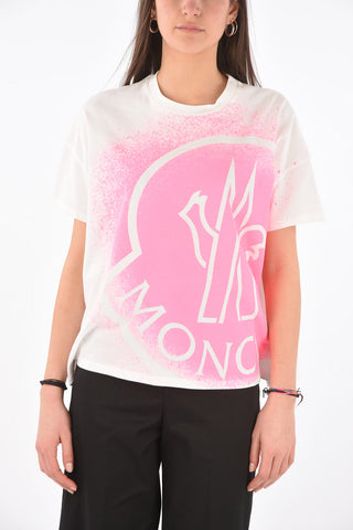 Crew Neck Neon Printed Cotton T-Shirt