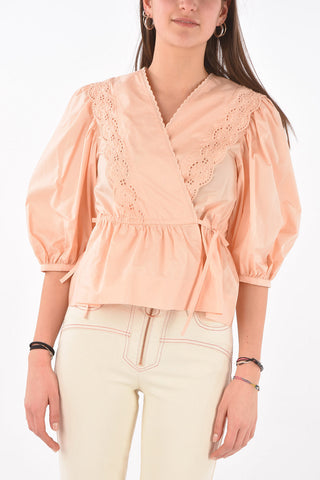 SEE BY Sangallo Detail Drawstring Cotton Shirt