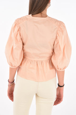 SEE BY Sangallo Detail Drawstring Cotton Shirt