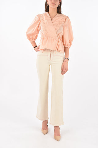 SEE BY Sangallo Detail Drawstring Cotton Shirt
