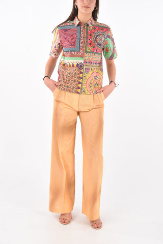 Short-sleeved Patchwork Motif Shirt