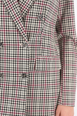 Blazer Doppiopetto District Check con Spacco Posteriore