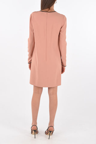 Shift Dress a Maniche Lunghe con Dettaglio in Vernice