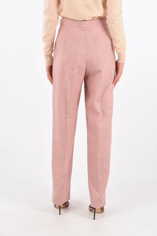 Single-pleated Linen Blend Palazzo Pants