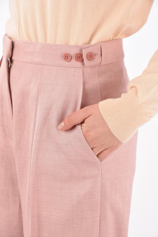 Single-pleated Linen Blend Palazzo Pants