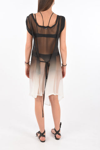 Two Tone Silk Dress with Laces