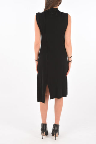 Asymmetric Ribbed Midi Dress