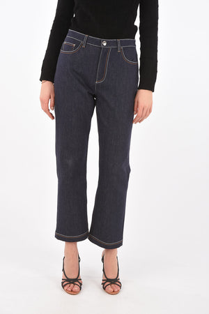 5 Pocket Visible Stitching Cropped Denims