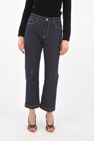 Jeans 5 Tasche Cropped con Cuciture a Vitsa