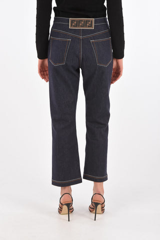 Jeans 5 Tasche Cropped con Cuciture a Vitsa
