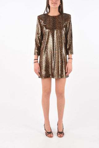 Leopard Lurex Shift Dress