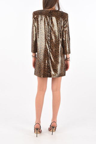Leopard Lurex Shift Dress