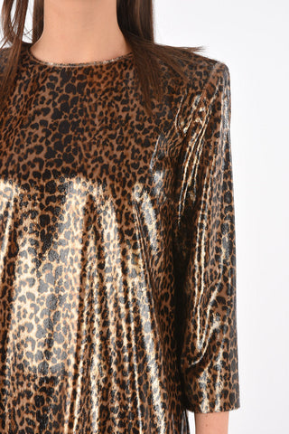 Leopard Lurex Shift Dress