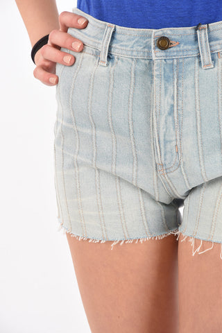 2 Pocket Light Wash Denim Shorts