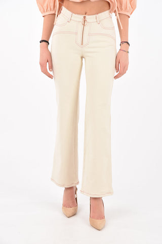 SEE BY Jeans Bootcut con Zip Frontale e Cuciture a Vista