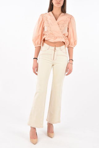 SEE BY Jeans Bootcut con Zip Frontale e Cuciture a Vista