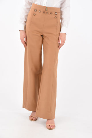Pantaloni Palazzo 4 Tasche con Bottoni