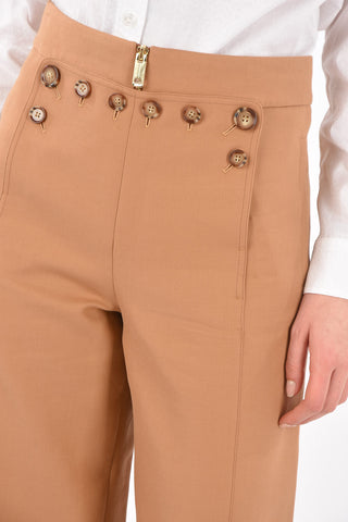 Pantaloni Palazzo 4 Tasche con Bottoni