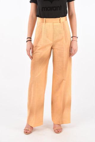 Double-pleated Cotton Palazzo Pants