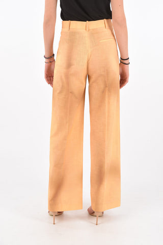 Double-pleated Cotton Palazzo Pants