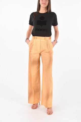 Double-pleated Cotton Palazzo Pants