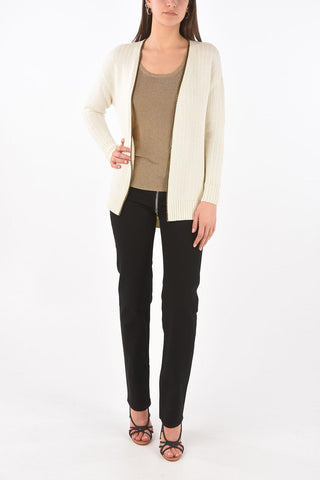 Chain-edged Wool Blend Cardigan