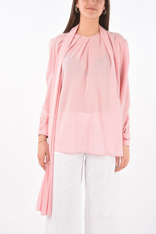 Tie Neck Silk Blouse