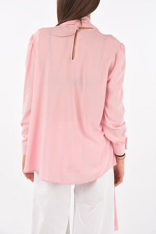Tie Neck Silk Blouse