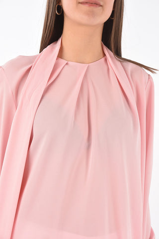 Tie Neck Silk Blouse