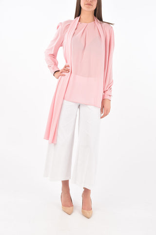 Tie Neck Silk Blouse