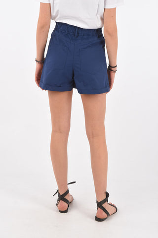 5 Pocket Elastic Waistband Cotton Shorts