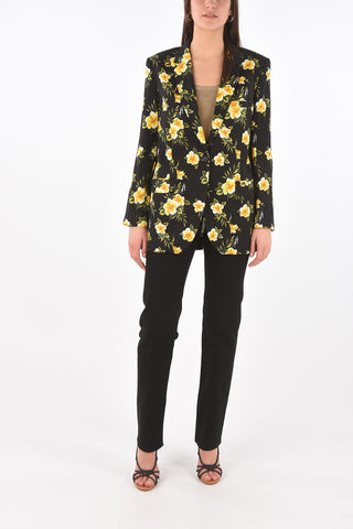 Blazer 2 Bottoni con Motivo Floreale