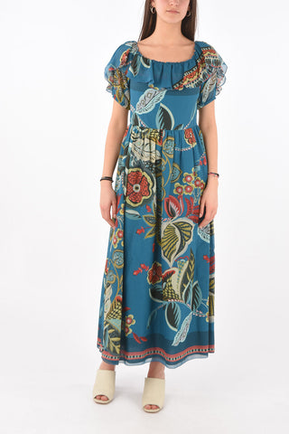 Floral Patterned Off-Shoulder Muumuu Dress