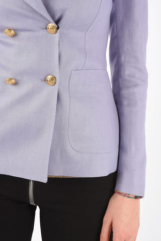 Double-breasted CORAL Linen Blazer