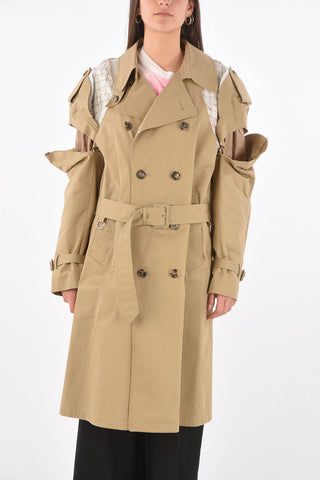 Double-breasted Cut-out Detail Cotton Trench