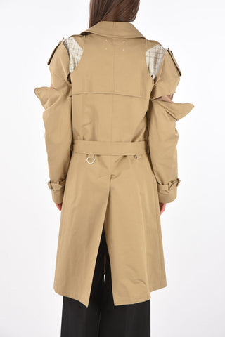 Double-breasted Cut-out Detail Cotton Trench