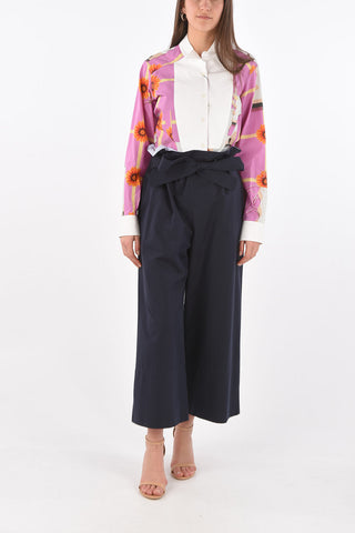 Belted Cropped Palazzo Pants