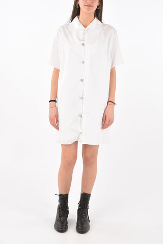 Embroidered Logo Cotton Shirt Dress