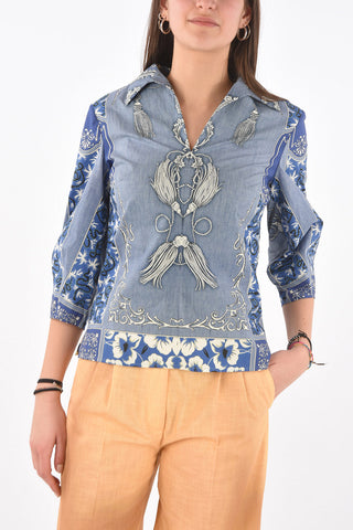 Short-sleeved Paisley Patterned Shirt