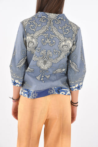 Short-sleeved Paisley Patterned Shirt