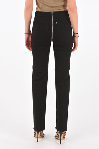Pantaloni 4 Tasche in Denim con Cerniera