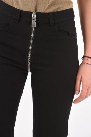 Pantaloni 4 Tasche in Denim con Cerniera