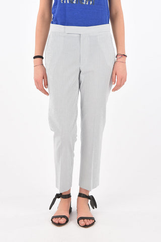 3 Pocket Pinstriped Cotton Pants