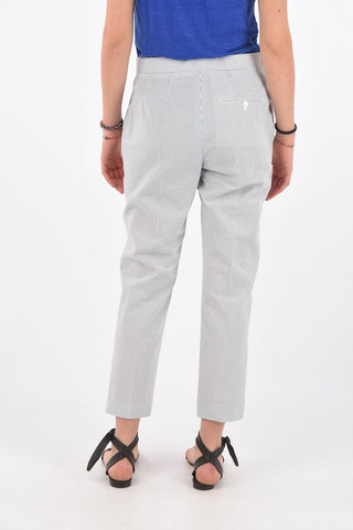 3 Pocket Pinstriped Cotton Pants