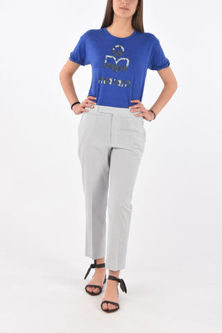 3 Pocket Pinstriped Cotton Pants